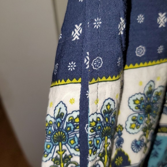 Garage Women's Romper Shorts Outfit Blue & Floral Print Long Sleeves Size S/P - Picture 10 of 16